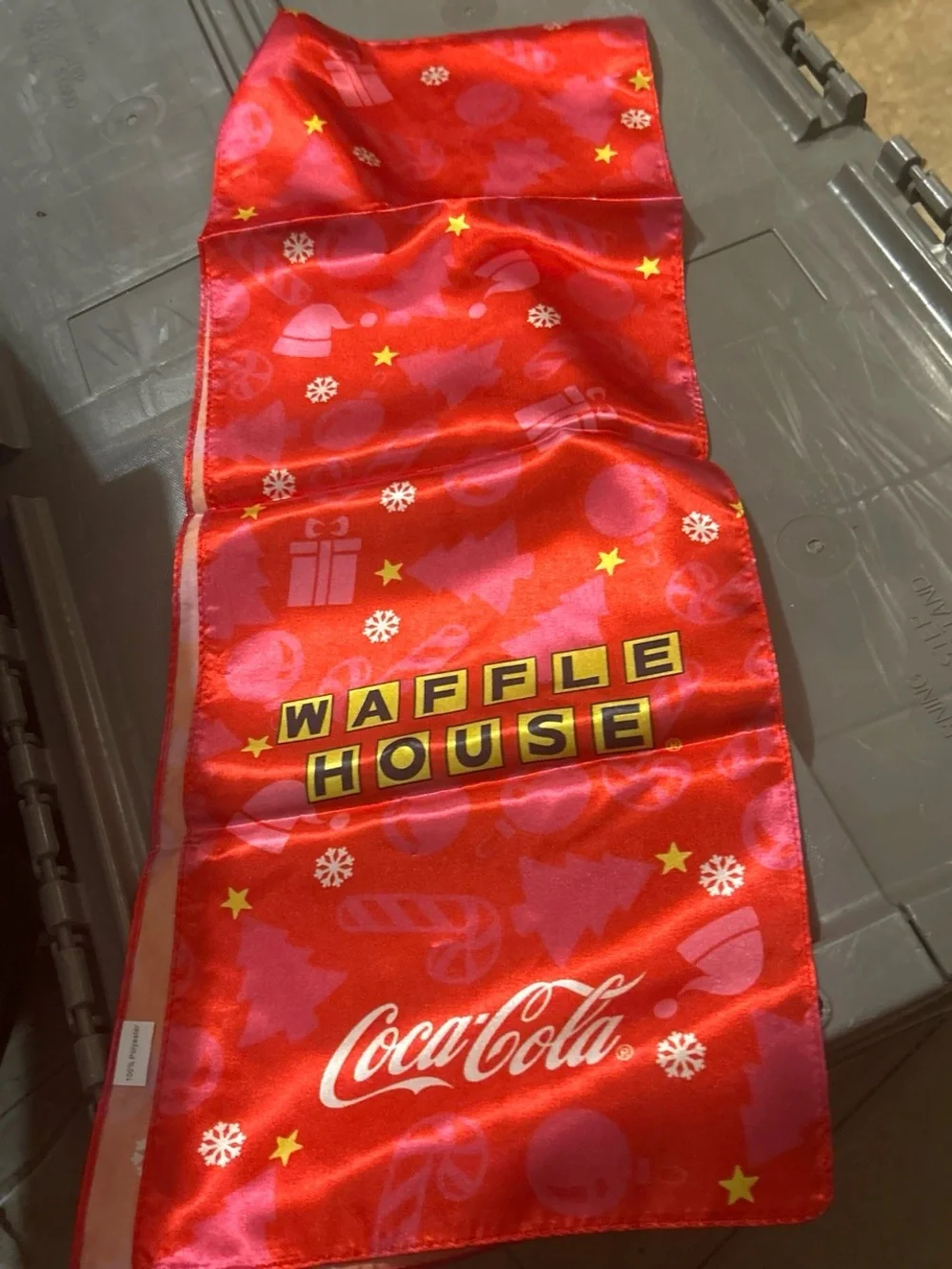 Waffle House x Coca-Cola Red Holiday Satin Scarf